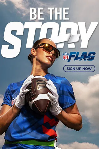 NFL FLAG sign up now player graphic