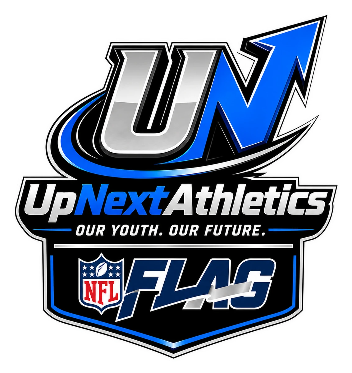 Official UpNext Athletics NFL FLAG logo